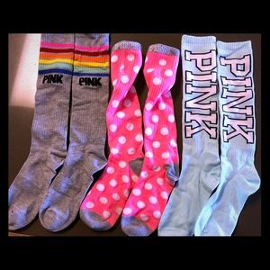 Victoria’s Secret PINK Knee Socks (3) - Brand New